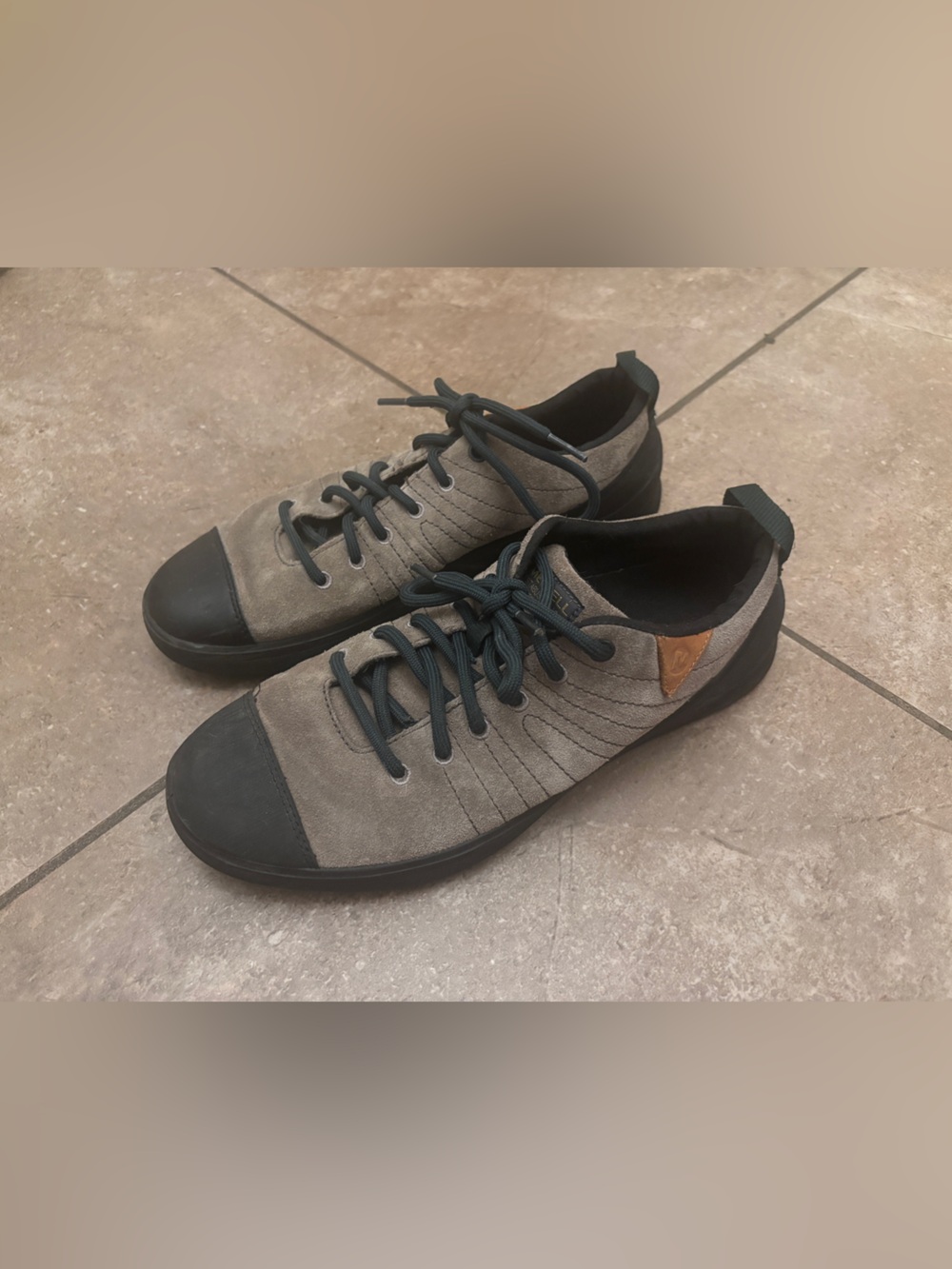 Merrell Gray and Black Suede Lace-Up Sneakers